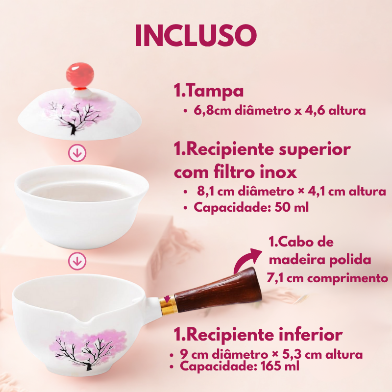 Bule Infusor Rotativo - Flor de Cerejeira