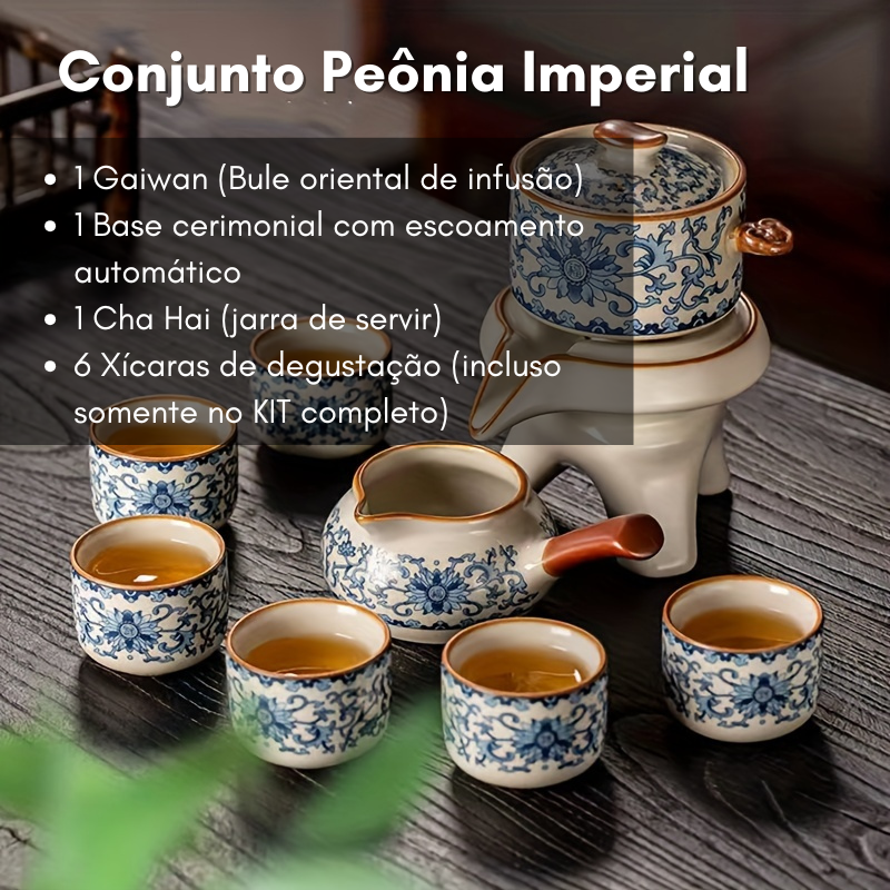 Conjunto Peônia Imperial - Kit oriental para cerimônia do chá (Gongfu Cha)