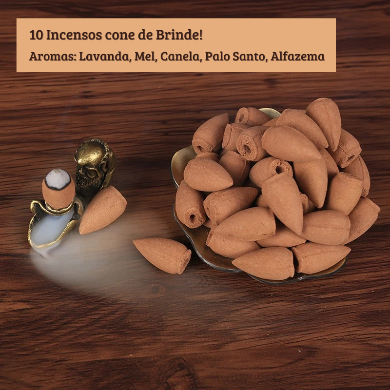 Escultura Aromática do Dragão Místico - Incluso 10 incensos de brinde!