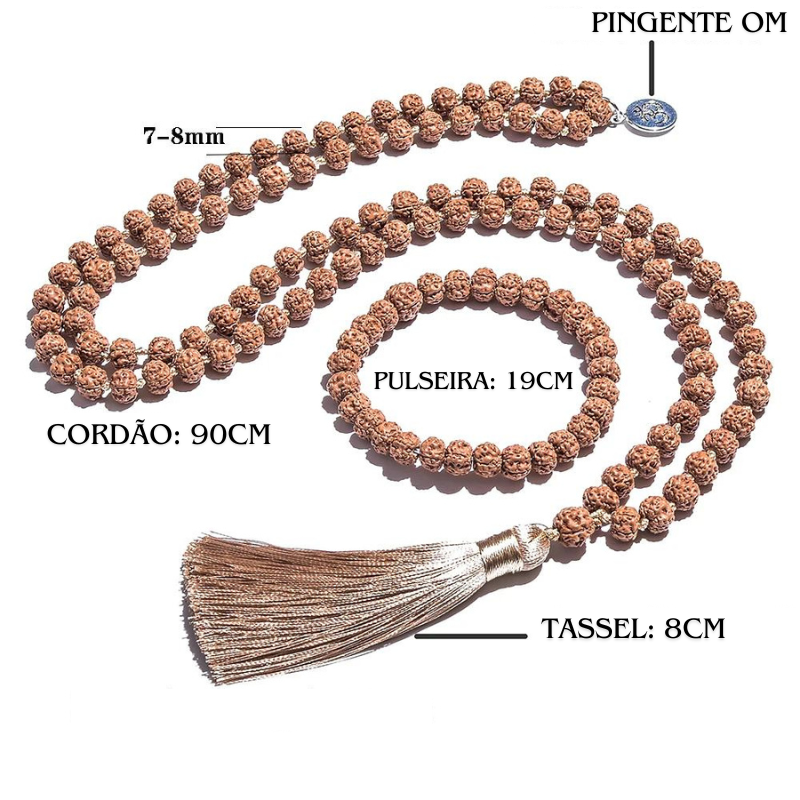 Japamala Rudraksha Lágrimas de Shiva (Pulseira de Brinde) - 108 Contas