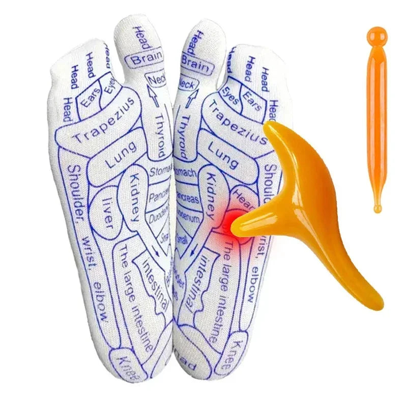 KIT Reflexologia Podal - Meia VitalPoint + Massageadores Acupressão